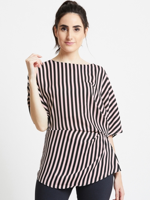 COVER STORY Women Pink Striped Top