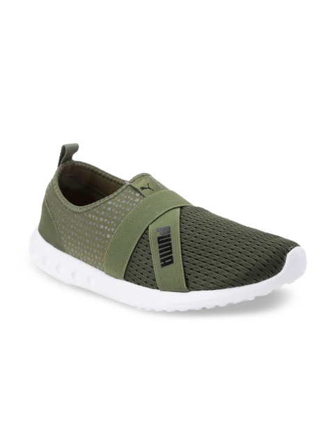 Puma Unisex Olive Green Dwane Slip-On Running Shoes
