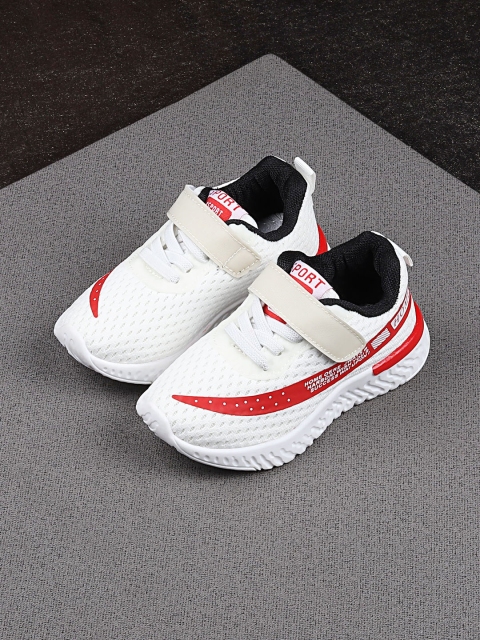 Walktrendy Kids Unisex White & Red Sneakers