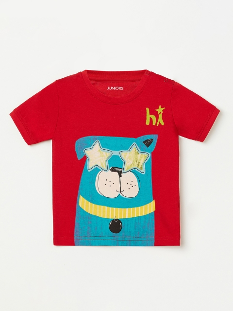 Juniors by Lifestyle Boys Red Printed Round Neck T-shirt