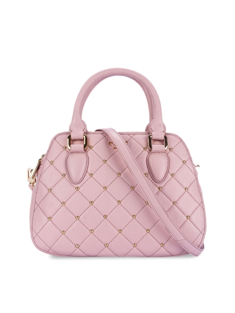 Eske Pink Embellished Leather Handheld Bag