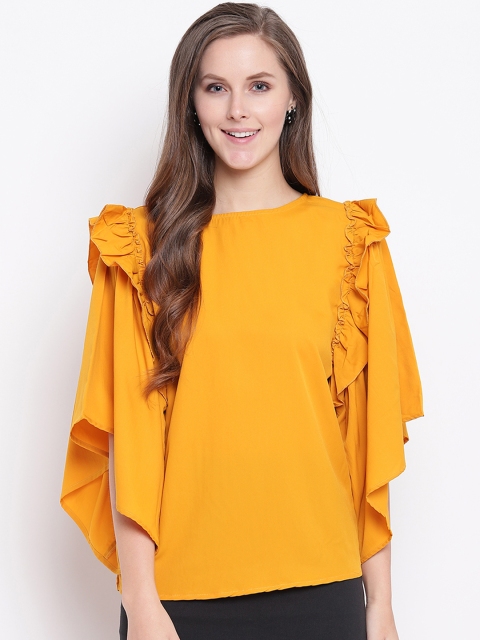 RIVI Women Yellow Solid Top