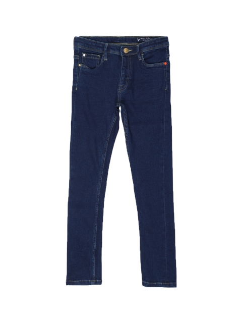 Allen Solly Junior Boys Navy Blue Regular Fit Mid-Rise Clean Look Jeans