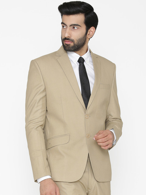 Wintage Men Cream-Coloured Self Design Tailored Fit Single-Breasted Formal Blazer
Wintage Men Cream-Coloured Self Design Tailored Fit Single-Breasted Formal Blazer