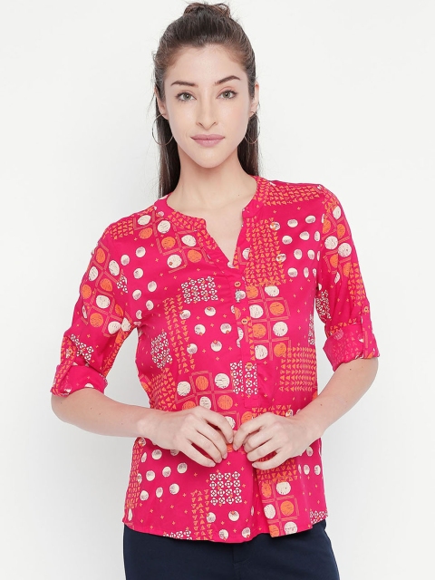 AKKRITI BY PANTALOONS Women Fuchsia Printed Top