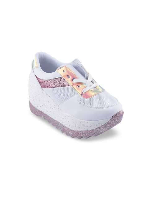URBANE Women Pink & White Sneakers
