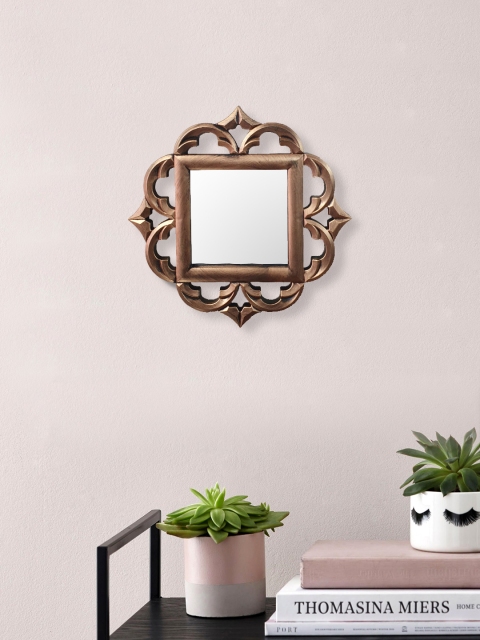 Art Street Gold-Toned Plastic Wall Mirror