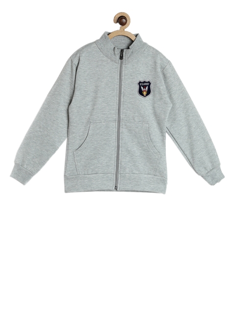 SWEET ANGEL Girls Grey Solid Sweatshirt