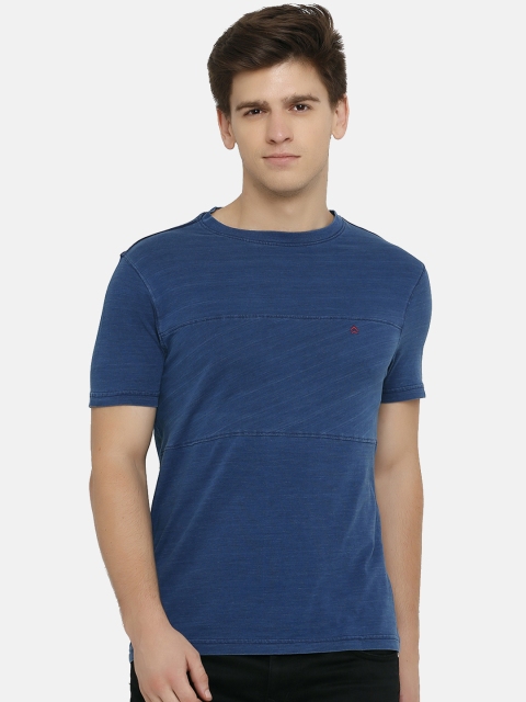 Steenbok Men Navy Blue Solid Round Neck T-shirt