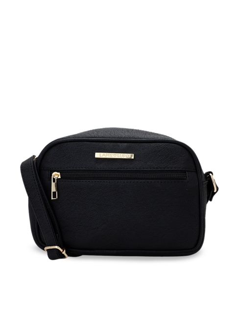 Lapis O Lupo Black Solid Sling Bag