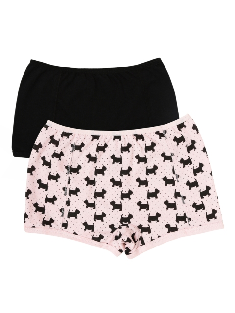 Claesens Holland Girls Pack of 2 Boy Shorts CL633, Black