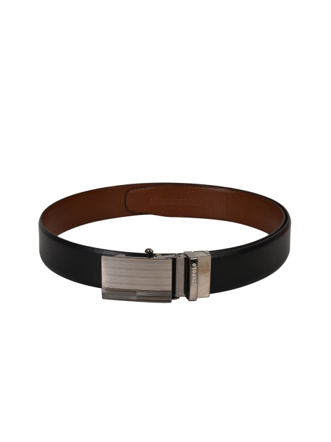 CHRISTOPOLO Men Black & Brown Solid Reversible Genuine Leather Belt