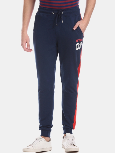 Colt Men Navy Blue Solid Joggers