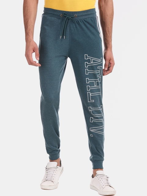 Colt Men Teal Blue Solid Joggers