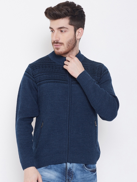 Duke Men Blue Solid Sweater