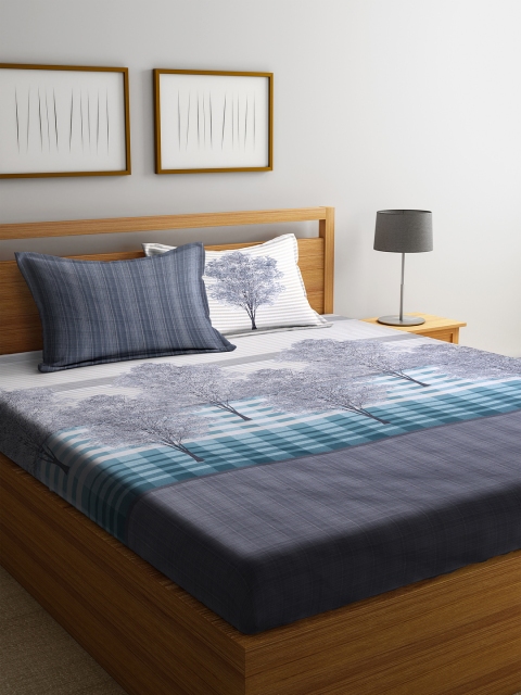 Cortina Blue & Grey Ethnic Motifs 200 TC Cotton 1 Queen Bedsheet with 2 Pillow Covers
Cortina Blue & Grey Ethnic Motifs 200 TC Cotton 1 Queen Bedsheet with 2 Pillow Covers