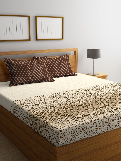 STELLAR HOME White & Brown Ethnic Motifs 120 TC Cotton 1 Queen Bedsheet with 2 Pillow Covers
STELLAR HOME White & Brown Ethnic Motifs 120 TC Cotton 1 Queen Bedsheet with 2 Pillow Covers