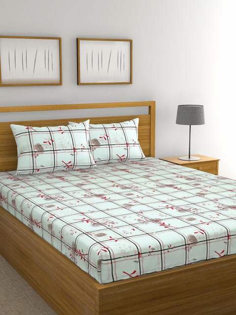 Raymond Home Sea Green & Red Floral 104 TC Cotton 1 Queen Bedsheet with 2 Pillow Covers
Raymond Home Sea Green & Red Floral 104 TC Cotton 1 Queen Bedsheet with 2 Pillow Covers