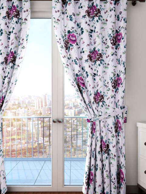 HOUZZCODE White & Magenta Chennile Floral Printed Single Room Darkening Door Curtain
HOUZZCODE White & Magenta Chennile Floral Printed Single Room Darkening Door Curtain