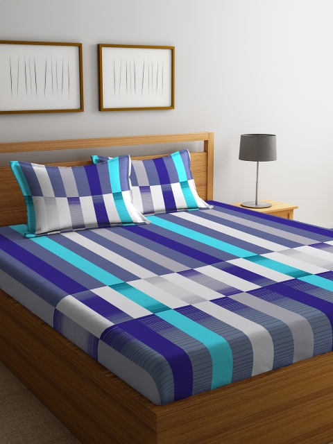 STELLAR HOME Blue & Off-White Abstract 104 TC Cotton 1 Queen Bedsheet with 2 Pillow Covers
STELLAR HOME Blue & Off-White Abstract 104 TC Cotton 1 Queen Bedsheet with 2 Pillow Covers