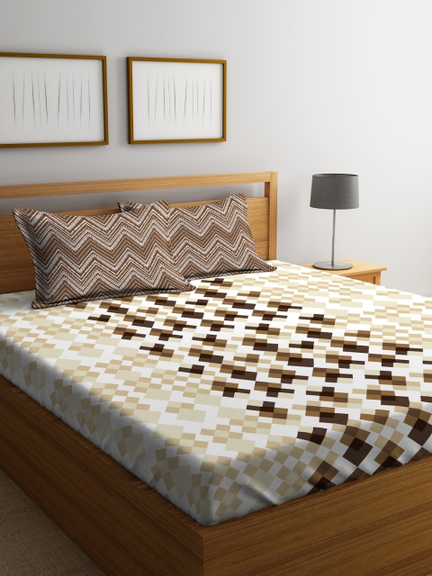 Portico New York Brown & Beige Geometric 144 TC Cotton 1 Queen Bedsheet with 2 Pillow Covers
Portico New York Brown & Beige Geometric 144 TC Cotton 1 Queen Bedsheet with 2 Pillow Covers