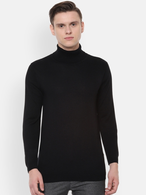 Van Heusen Men Black Solid Sweater