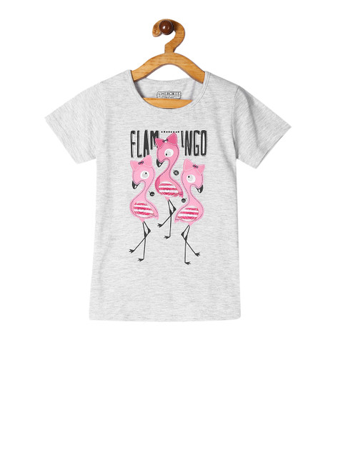 Cherokee Girls Grey Printed Round Neck T-shirt 
Cherokee Girls Grey Printed Round Neck T-shirt