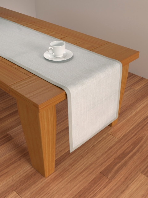 S9home by Seasons Beige Solid 6 Seater Table Runner, Cream