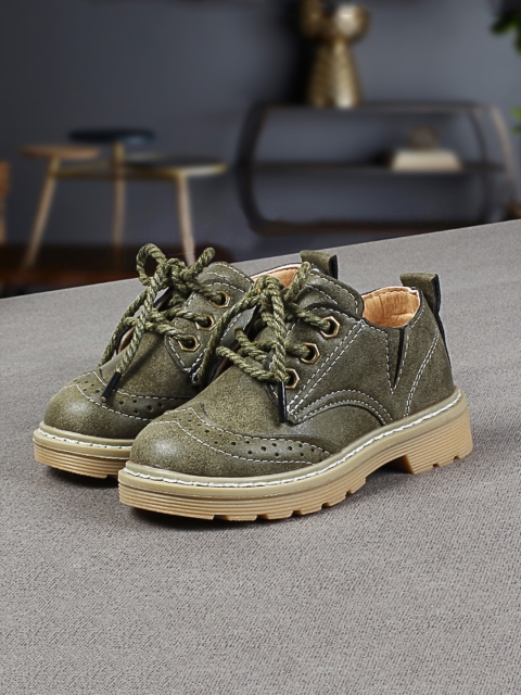 Walktrendy Unisex Green Brogues