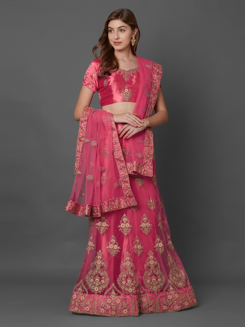 Mitera Pink & Gold-Toned Embroidered Ready to Wear Lehenga & Semi-Stitched Blouse with Dupatta
Mitera Pink & Gold-Toned Embroidered Ready to Wear Lehenga & Semi-Stitched Blouse with Dupatta