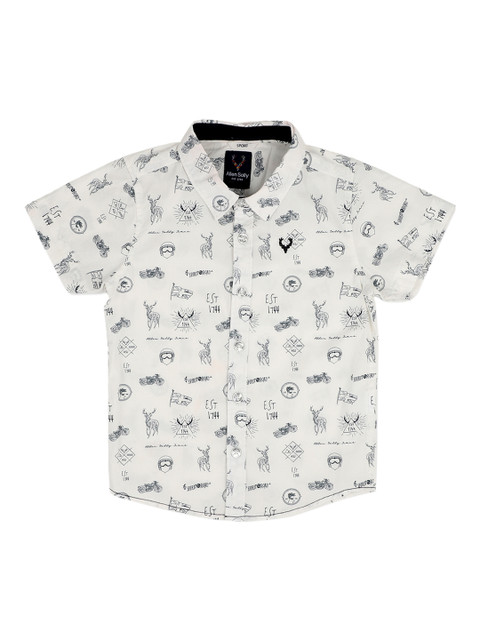 Allen Solly Junior Boys Cream-Coloured & Black Regular Fit Printed Casual Shirt 
Allen Solly Junior Boys Cream-Coloured & Black Regular Fit Printed Casual Shirt