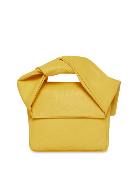 HORRA Women Yellow Solid Bow Handheld Bag