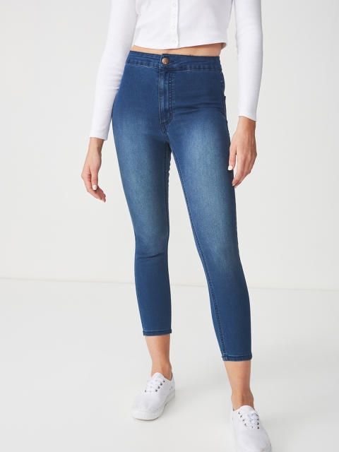 COTTON ON Women Blue Skinny Fit High-Rise Clean Look Jeans