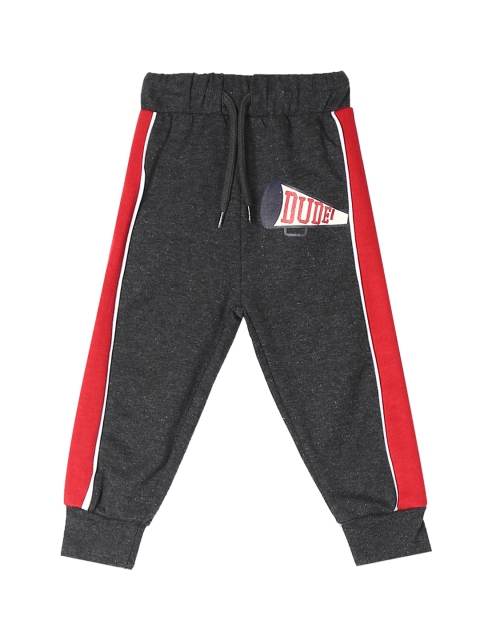Donuts Boys Grey & Red Colourblocked Knitted Joggers