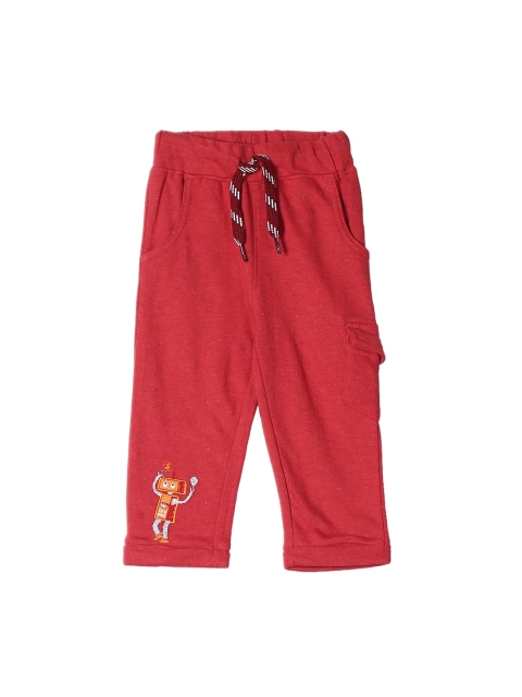 Donuts Boys Red Solid Track Pants