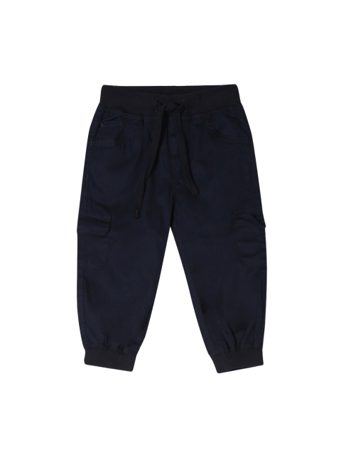 Donuts Boys Blue Solid Cargo Joggers