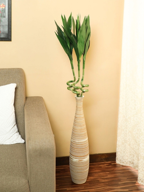 PolliNation Set of 3 Green Artificial Curly Bamboo Plants