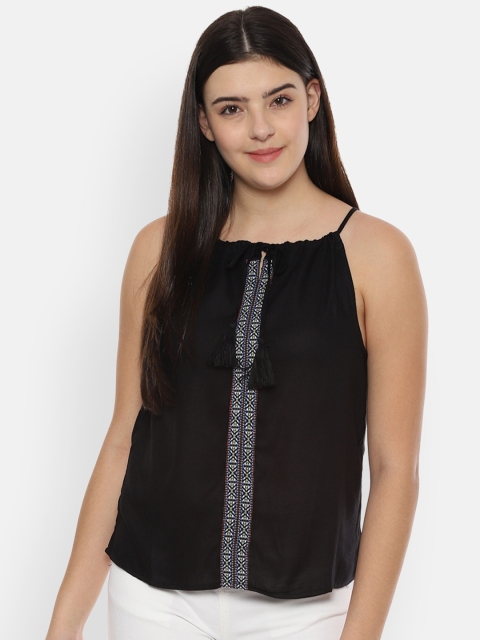 People Women Black Printed Top