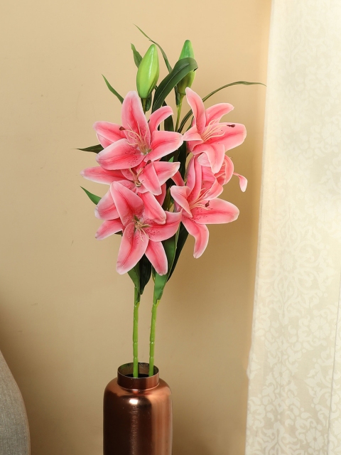 PolliNation Set of 2 Pink Artificial Lily Flower Stems