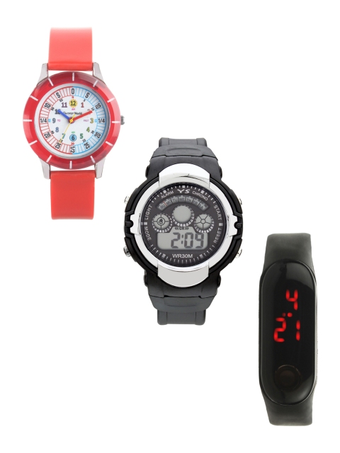 Fantasy World Kids Set Of 3 Watches, Red