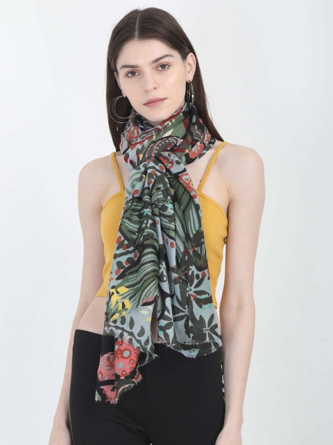 FabSeasons Women Green Printed Scarf