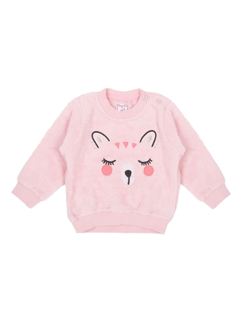 Chirpie Pie by Pantaloons Girls Pink Printed Sweater