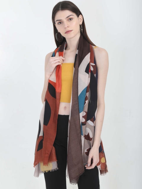 FabSeasons Women Brown & Beige Printed Scarf
