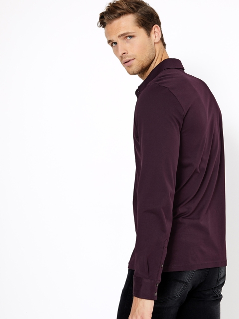 Marks & Spencer Men Brown Solid Polo Collar T-shirt