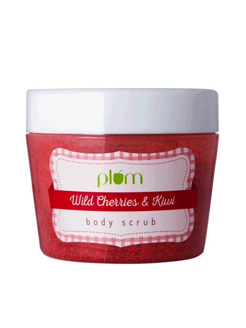 Plum Unisex Wild Cherries & Kiwi Body Scrub 200 g, Red