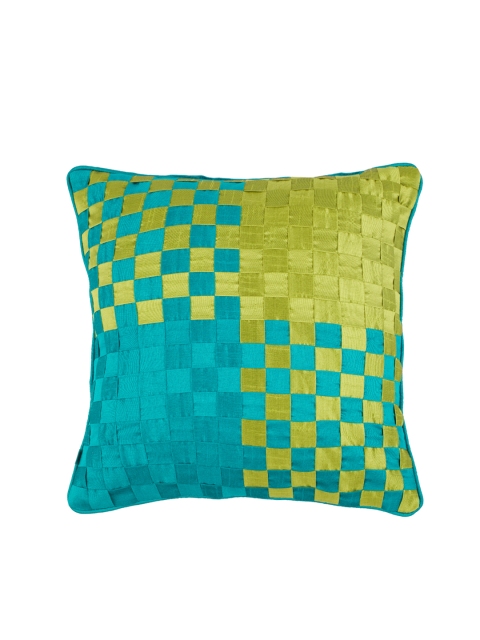HomeTown Green Solid Square Cushion Cover