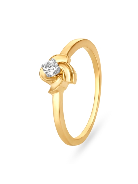 Mia by Tanishq 14KT Gold Diamond Ring for Women in Flower Design