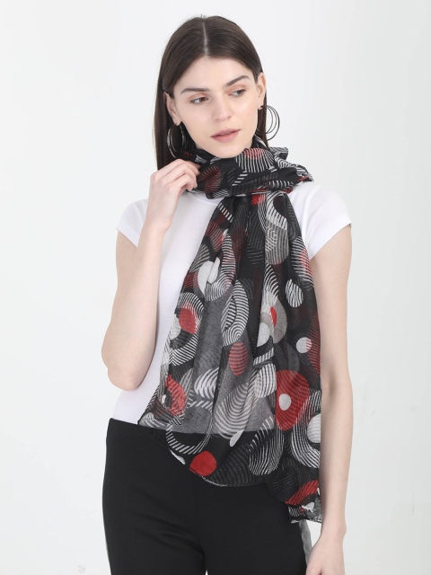 FabSeasons Women Black Printed Scarf