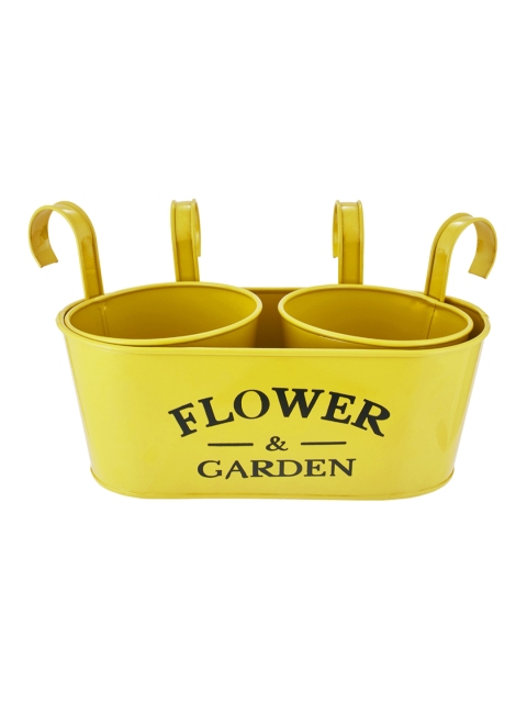 Living Essence Set of 3 Yellow Printed Planters