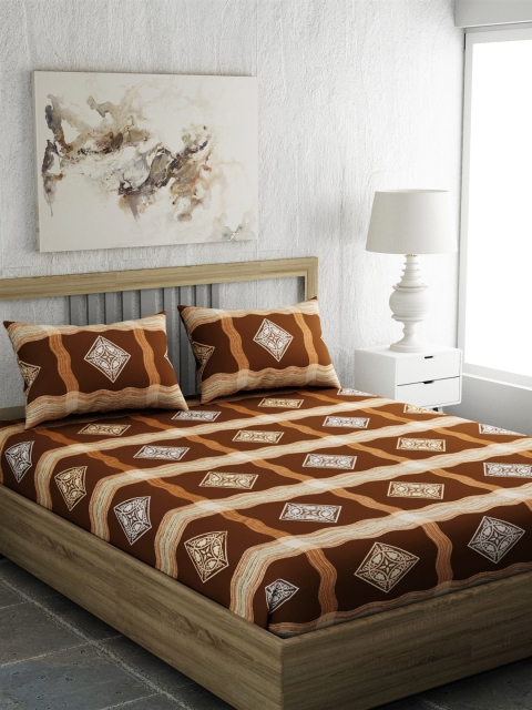 EverHOME Brown & Beige Striped 250 TC Cotton 1 Queen Bedsheet with 2 Pillow Covers
EverHOME Brown & Beige Striped 250 TC Cotton 1 Queen Bedsheet with 2 Pillow Covers